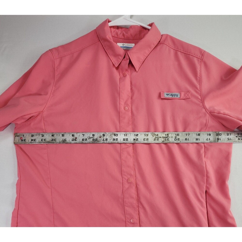 Columbia PFG Womens Large Coral Pink Short Sleeve Shirt Omni-Shade Vented - Picture 6 of 12